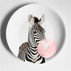 Happy Animals Plates Plates Zebra / 6 inch