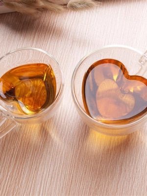 Leophine Heart Love Double Layers Borosilicate Glass Mug / Drinkware