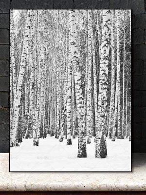 Deep Winter Forest Inspirational | Unframed Canvas Art unique and elegant Canvas print - Wall Art 60X90cm