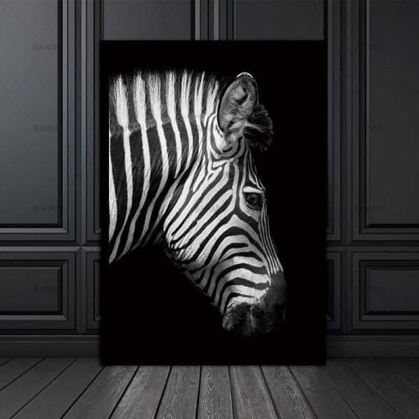 Straight Zebra B&Amp;W Canvas Print - Wall Art