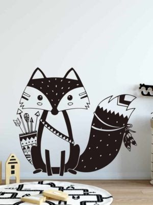 Lovely Fox by Hexa Wall Sticker Black / XL