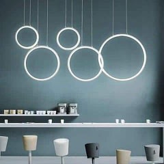 360° S2 Modern Ring Chandelier unique and elegant Pendant lighting Dimming color / 5 rings