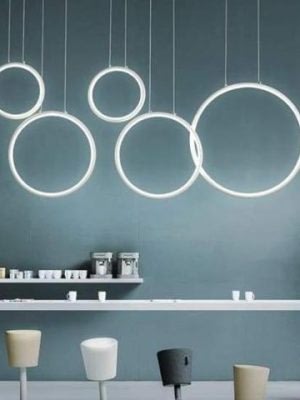 360° S2 Modern Ring Chandelier unique and elegant Pendant lighting Dimming color / 5 rings