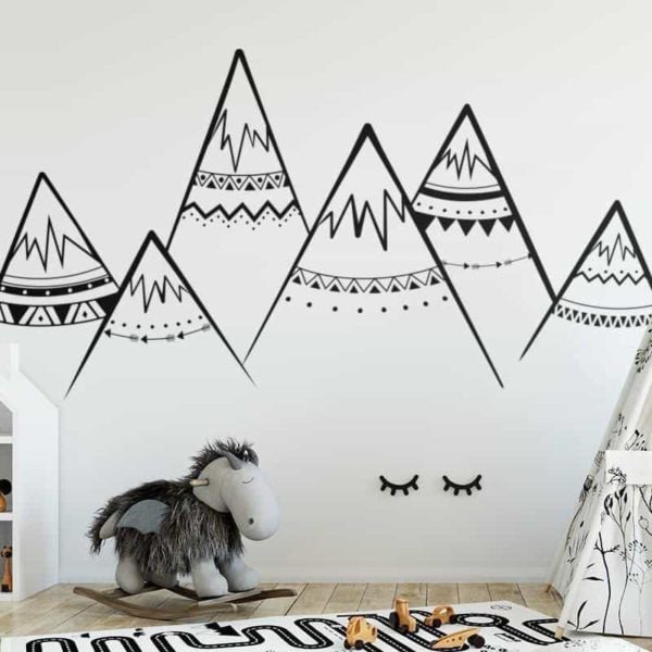 Mountains By Hexa Wall Sticker Black / 63X30 Cm
